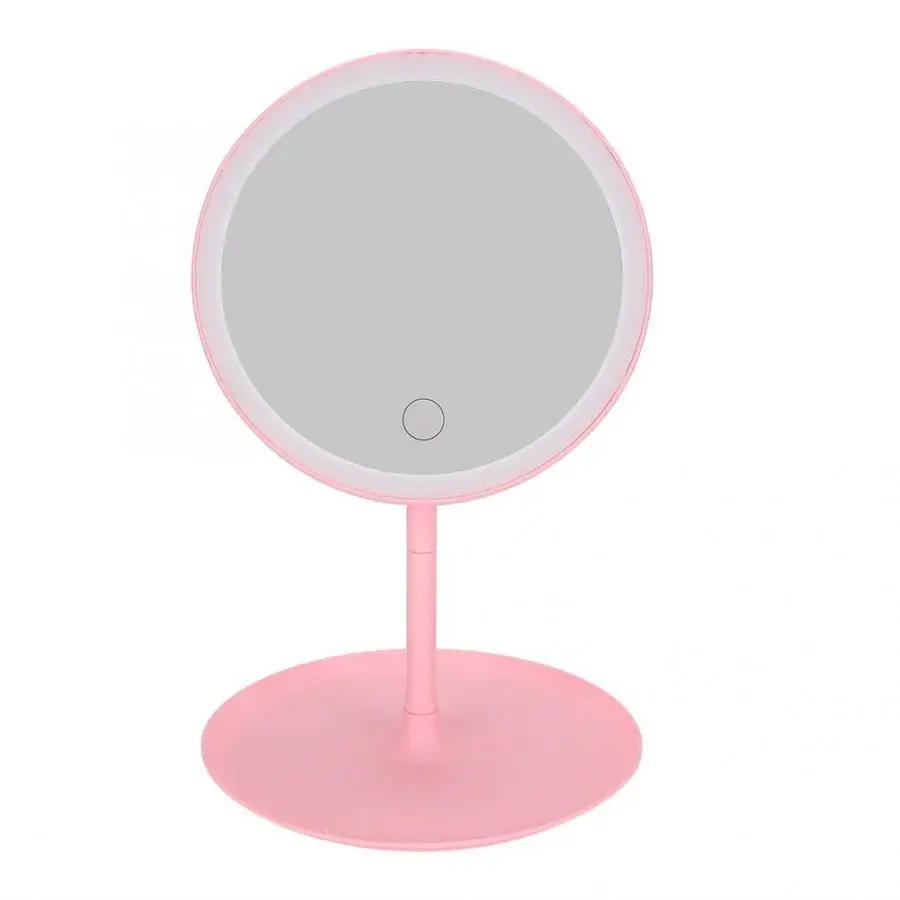 Led Mirror Portable USB Detachable LED Light Round Makeup Glass Travel Vanity with Base Lights | Красота и здоровье