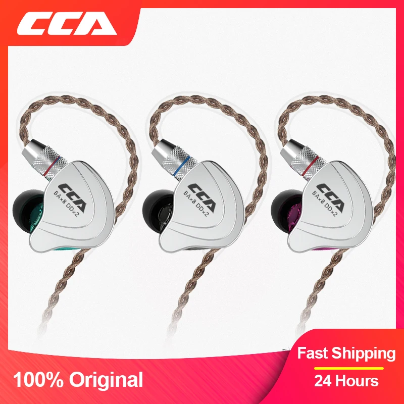 

CCA C10 4ba+1dd Hybrid In Ear Earphone Hifi Dj Monito Running Sports earpiece 5 Drive Unit Headset Noise Cancelling Earbuds C12