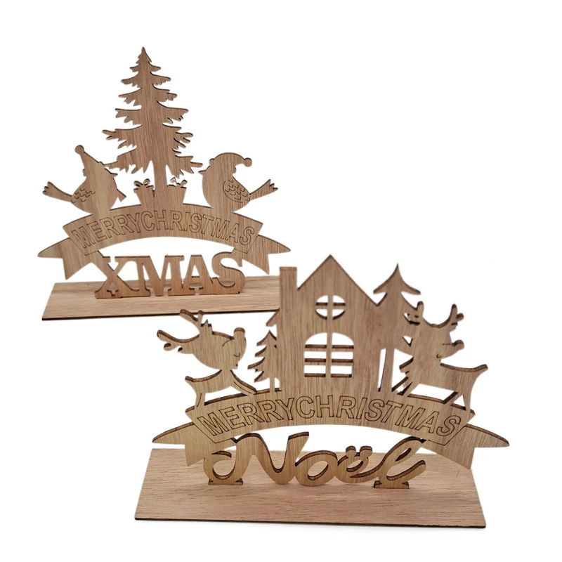 

Wooden Christmas Ornaments Cartoons Animal Christmas Decorations Hanging Pendants for Xmas Home Decor New Year Gift Navidad Noel