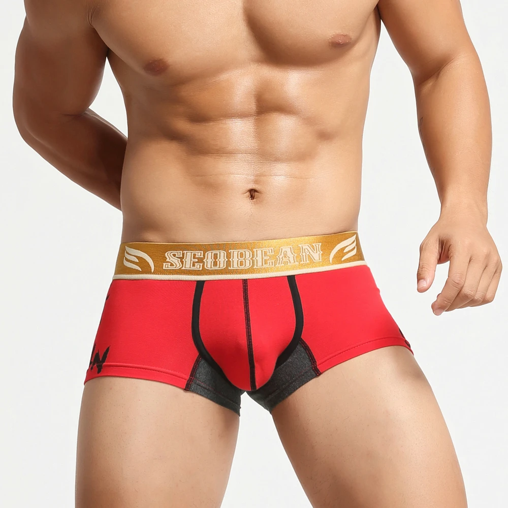 

New Brand SEOBEAN Mens Low Rise Cotton Sexy Boxer Trunk Underwear