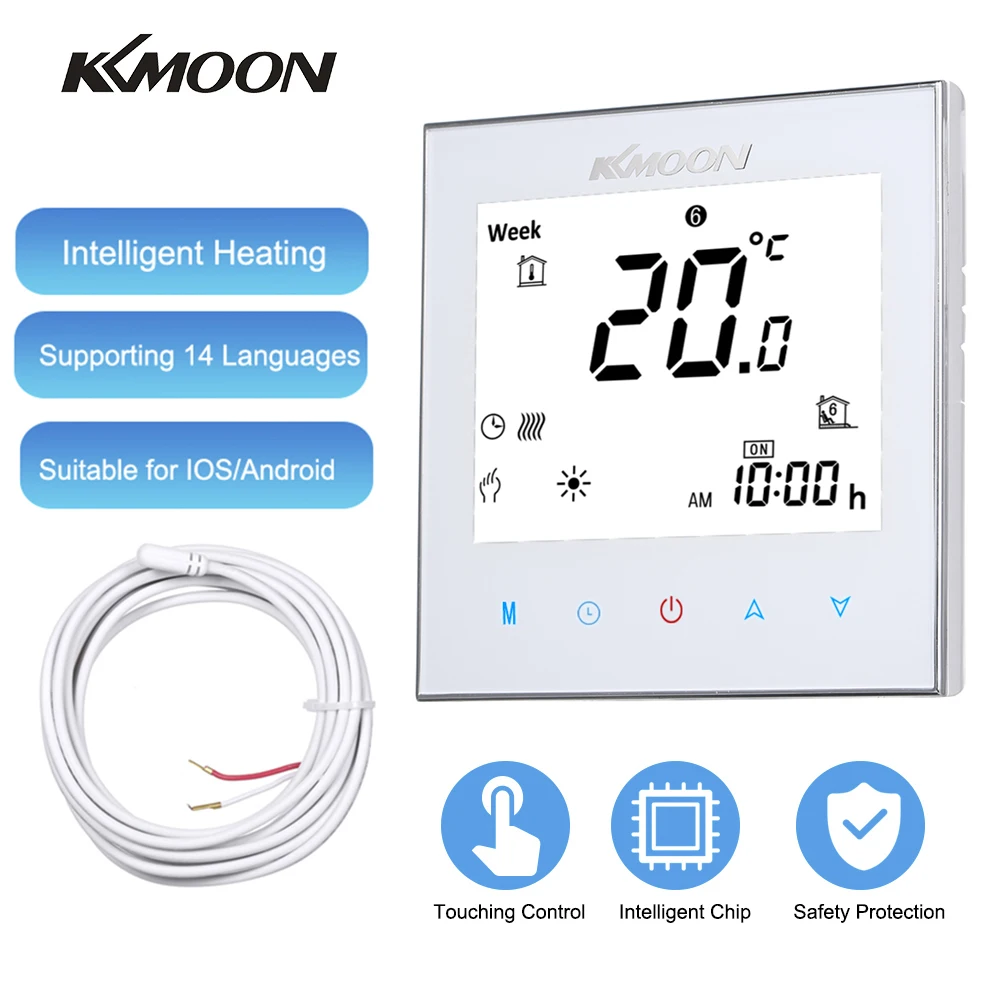 KKmoon цифровой WiFi термостат с подогревом для системы электрического отопления напольный датчик воздуха домашний комнатный регулятор температуры