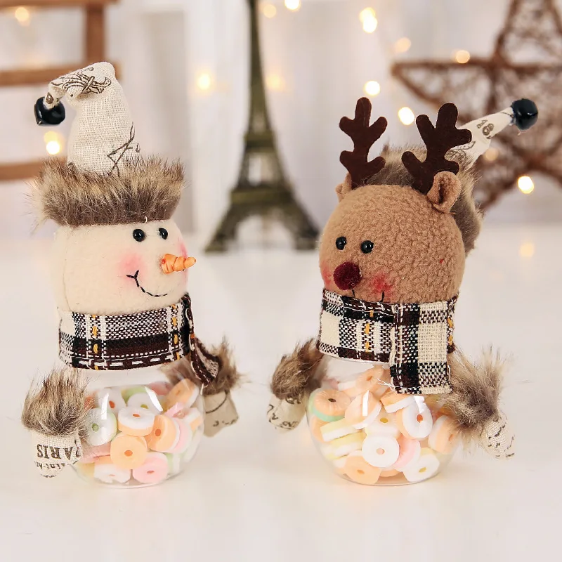 Рождественская банка для конфет детская бутылка хранения сумка Санта Клауса