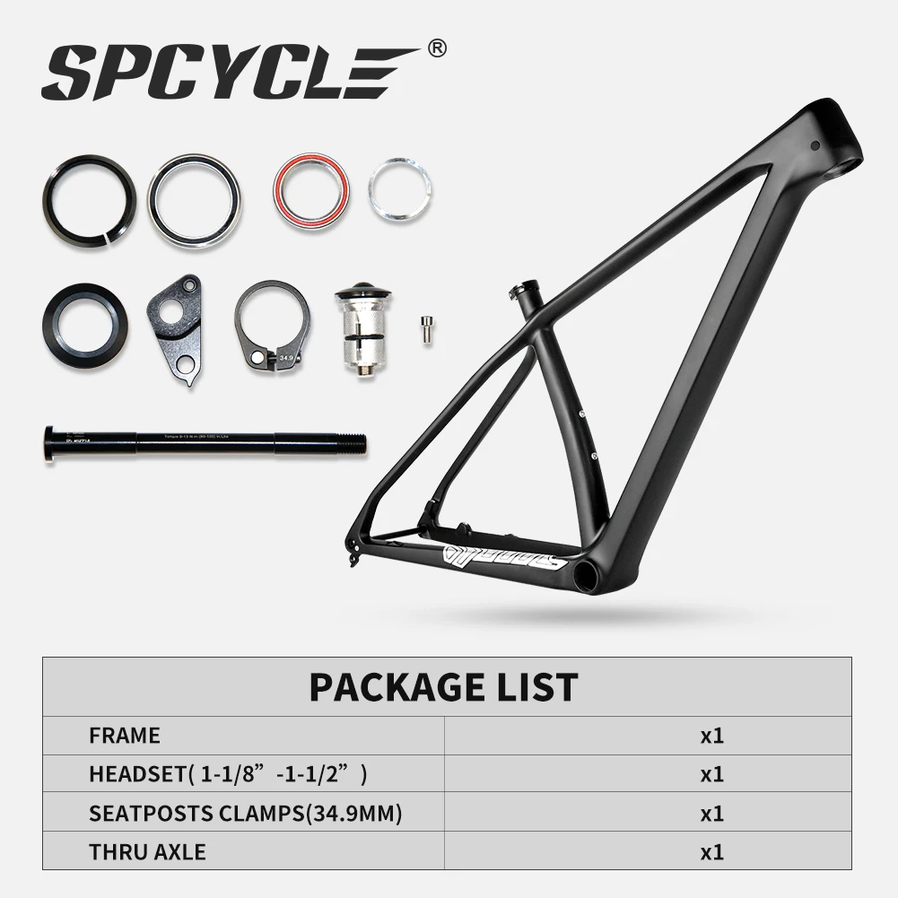 Spcycle 2022 новая карбоновая рама для горного велосипеда 29er XC Hardtail T1000 полностью 29 Boost |