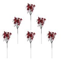 6pcs christmas festival holiday party berry cutting branch decor for diy craft
