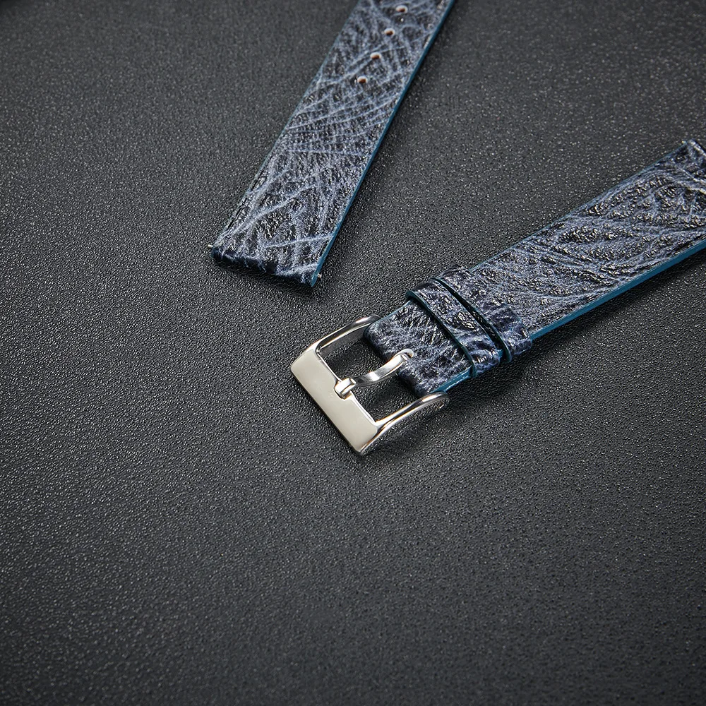 Crackle Leather Watch Strap 18mm 20mm 22mm Vintage Watchband Blue Red Black Watch Wristband Quick Release Strap