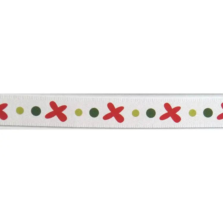 Атласная лента в горошек 9 мм красная зеленая белая рождественском стиле с