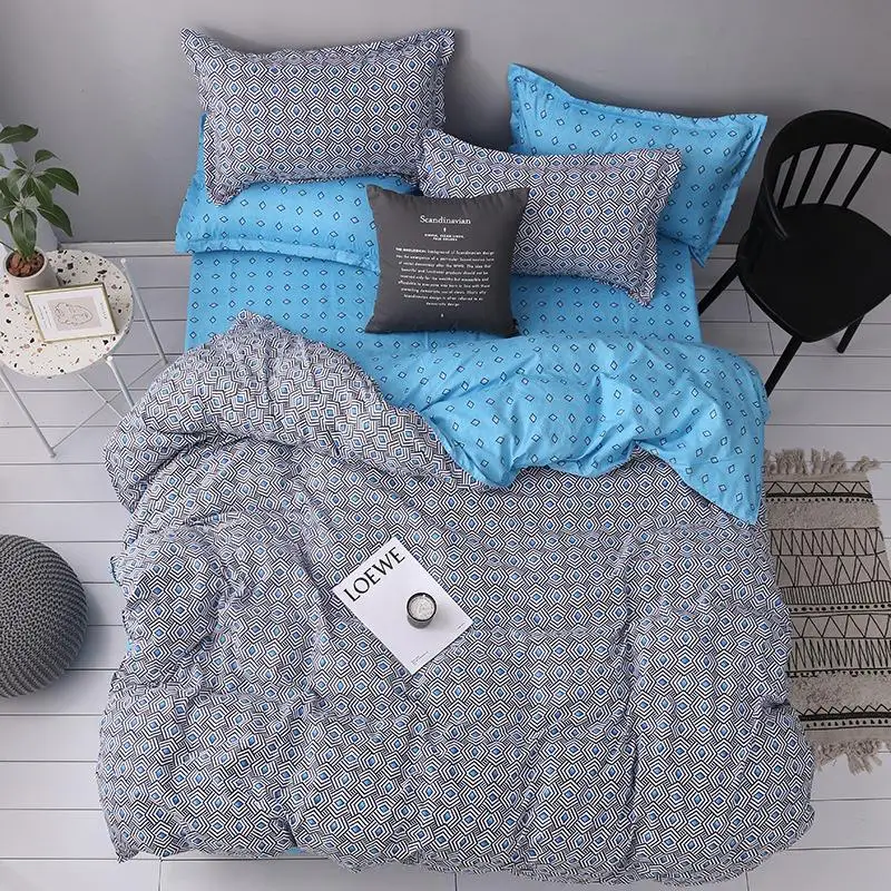 

4 Luxury bedding simple pattern duvet cover Included two pillowcases