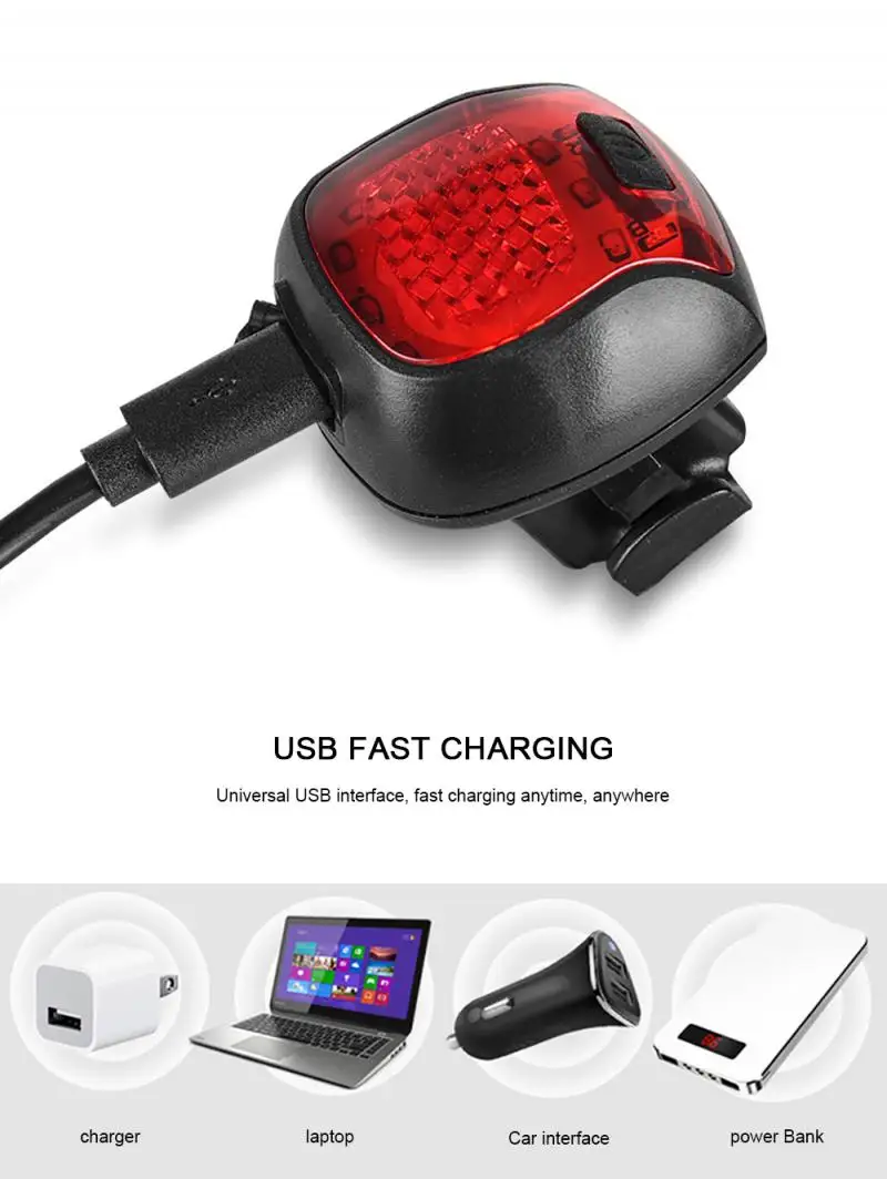 Задний фонарь для велосипеда с USB зарядкой 5 режимов|Велосипедная фара| |