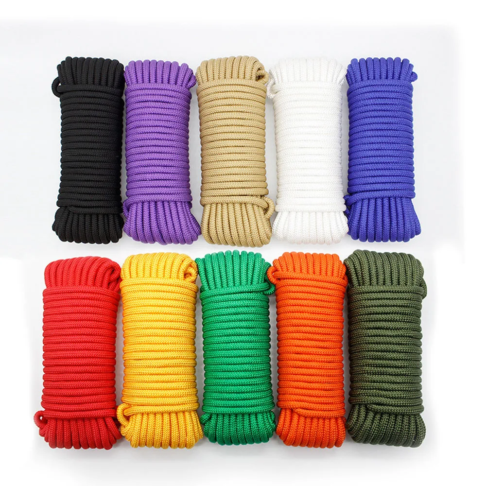 

Dia 6 MM 5KN 5 10 20 30 Meters Core-spun Parachute Cord Lanyard Tent Rope For Hiking Camping Clothesline DIY Bracelet