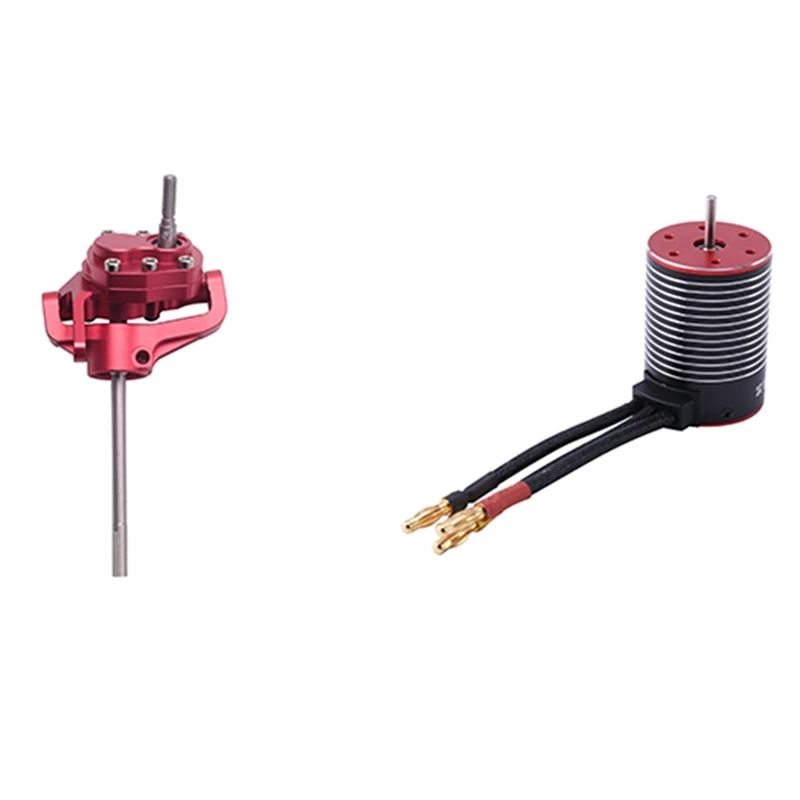 

2 Set RC Car Part: 1 Set Portal Front Rear Axles With Steering Link & 1 Set Waterproof 3650 3.175Mm Brushless Motor