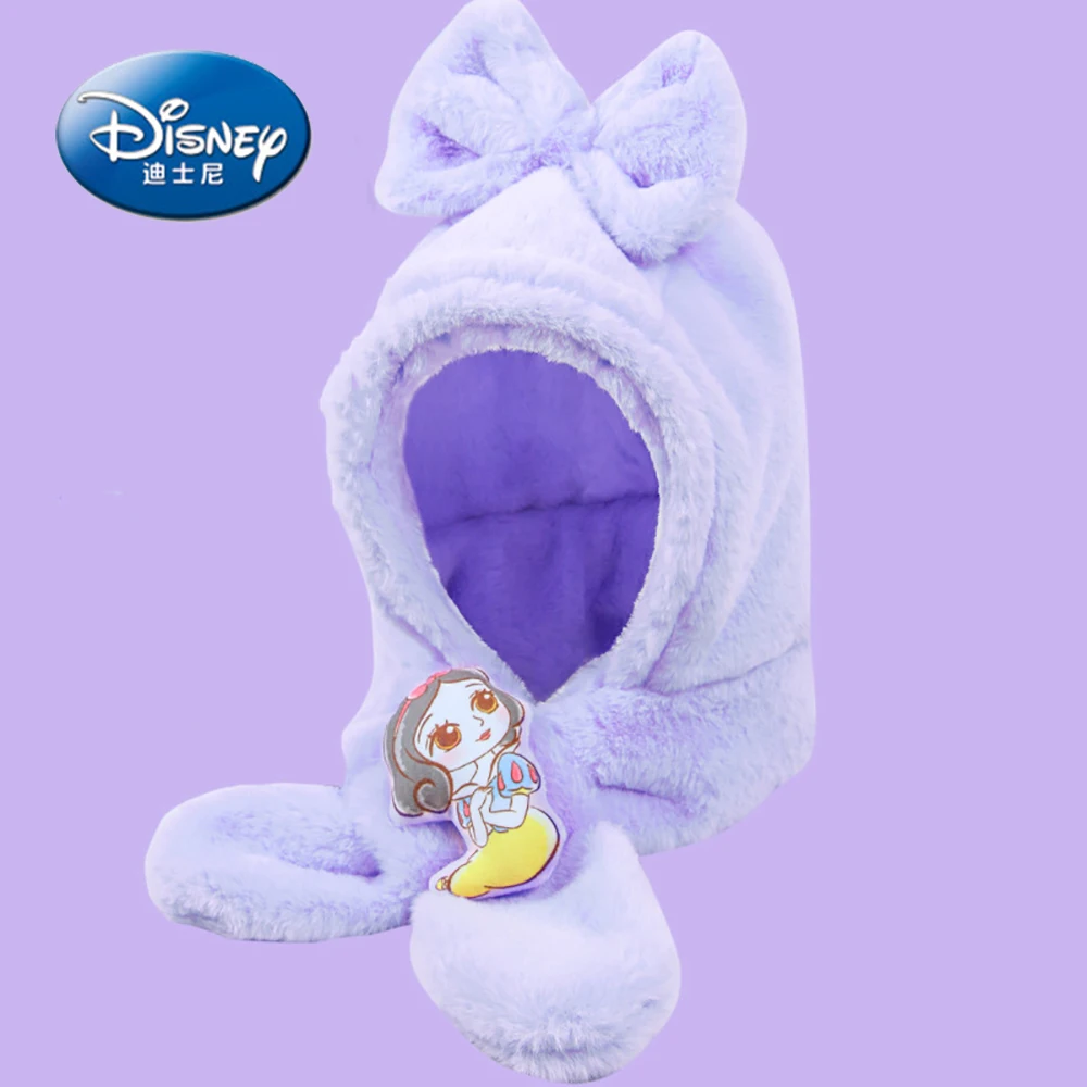 

Детская шапка и шарф Disney шапка два в одном Детский милый мультяшный Повседневный Шарф принцессы теплые ветрозащитные плотные шарфы для дев...