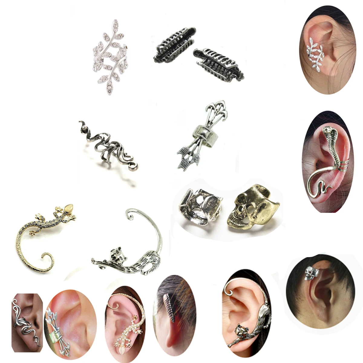 1 шт унисекс панк простой дизайн серебристый Скелет палец руки уха клип ухо