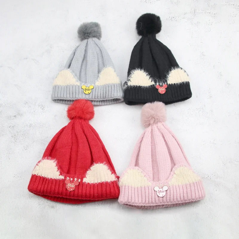 Милая вязаная шапка для маленьких девочек и мальчиков новинка 2020 года зимняя