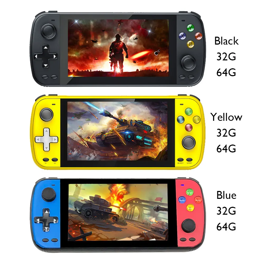 

PS5000 5.1 inch Handheld Game Console Built-in 64GB 6000 Games For FC/GBA/SFC/GBC Retro Arcade Game Player Double Rocker Gamepad