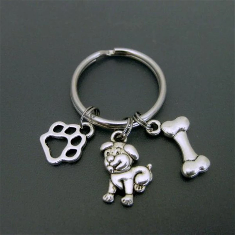 Брелок для ключей с собакой подвеска в виде собачьей лапы кольцо аксессуары