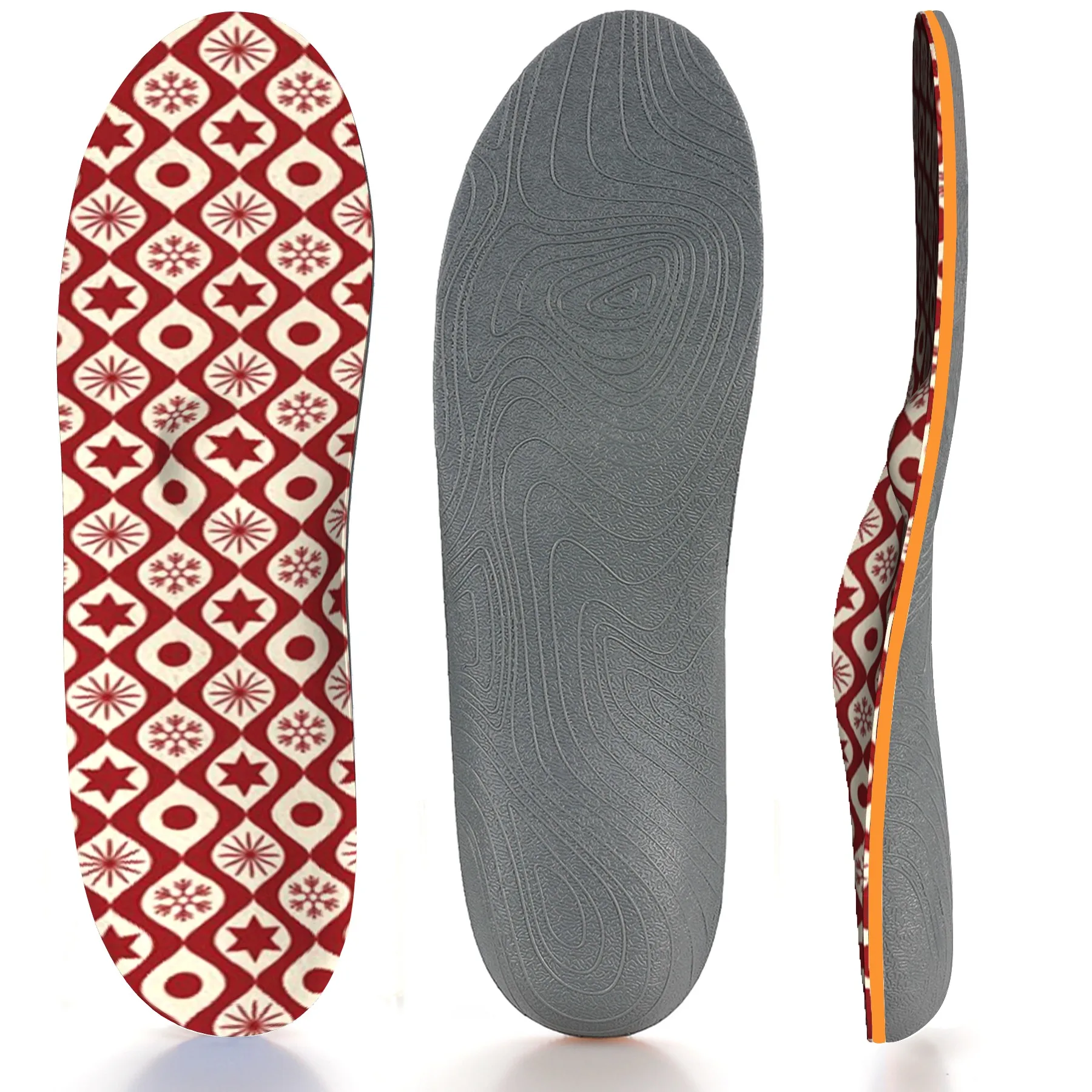 Geometric patterns, insoles, fashionable plantar fasciitis, arch support, orthopedic insoles, flat foot pain