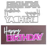 happy birthday cutting dies scrapbooking paper puncher embossing molds for cards templates stencil diy crafts words die cutter