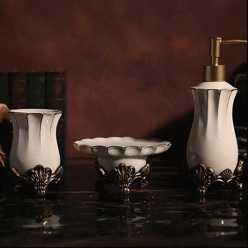 Роскошные диспенсеры для мыла чашки зубной щетки керамические наборы ванной в