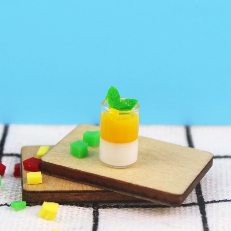 1:12 из смолы кукольный домик мини лимонное молоко чай чашка для воды Кухонные аксессуары для миниатюрного кукольного домика чашки игрушки Кукольный дом украшения подарки