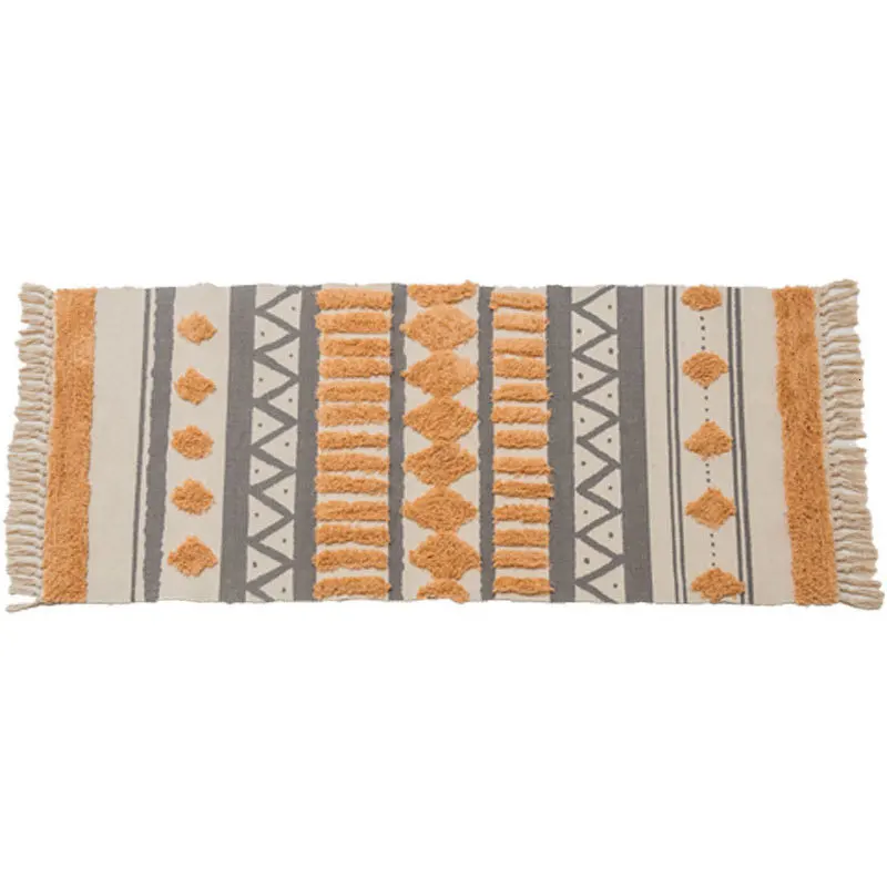 Марокканский хлопковый ковер ручной работы ворсовые кисточки напольный коврик