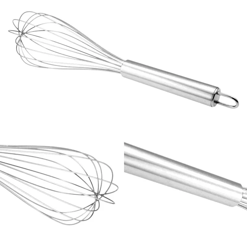 

1Pcs Kitchen Tool Stainless Steel Whisk Stirrer Mixing Mixer Egg Beater Foamer Rotate Hand Push Whisk Stiring Tool