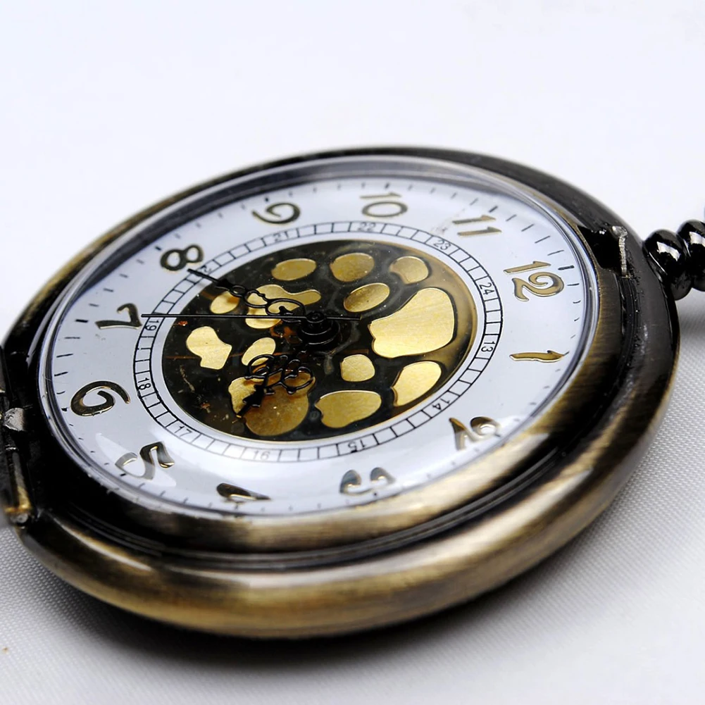 Classical Large Gold Face Roman Pocket Watch Stylish Scale Bronze | Наручные часы