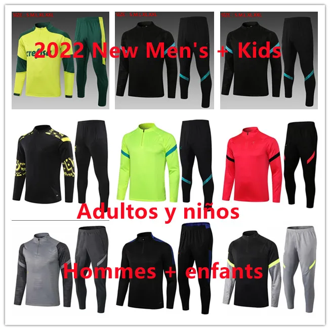 

2022 survtement de football 2021-22 football tracksuit training jogging kits hommes + enfant Sweater shirts Sets