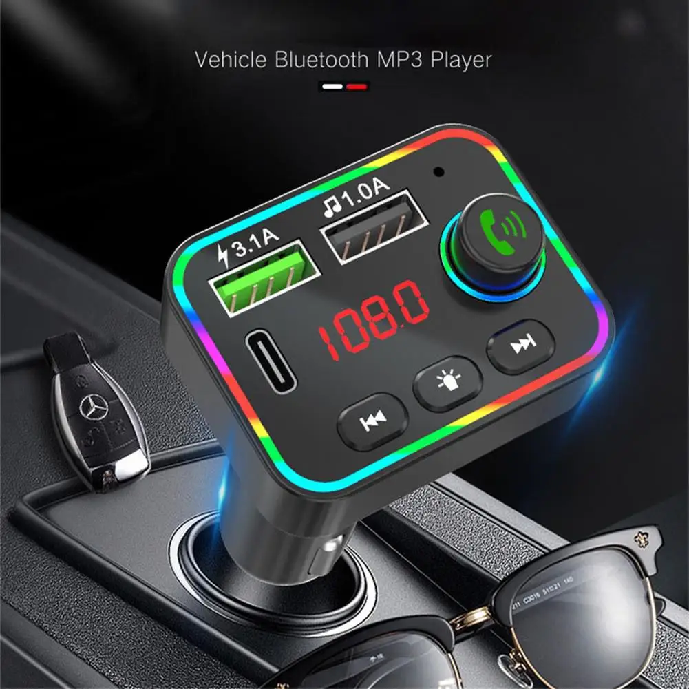 Car FM Transmitter 3.1A USB/PD Port Charger For Iphone Samsung Hands-free Bluetooth Kit 12V-24V Vehicle Mp3 Player | Автомобили и