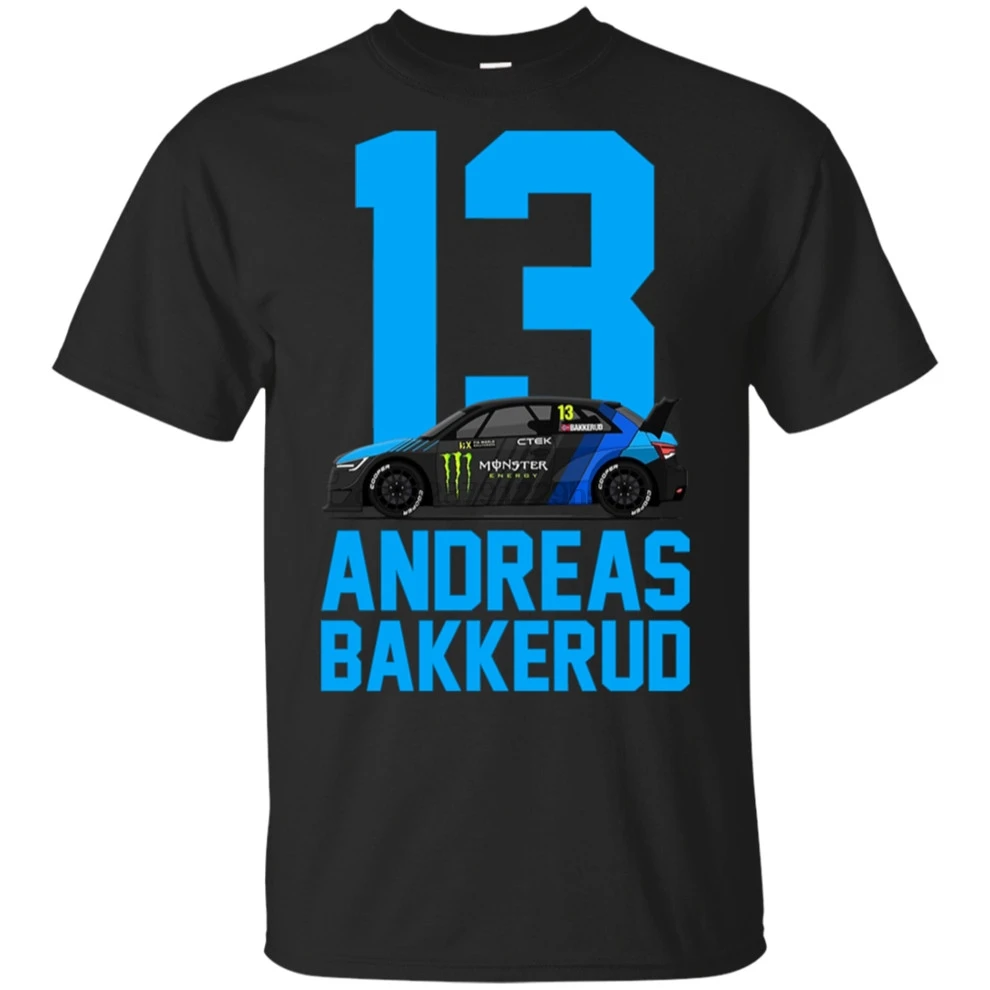 Andreas Bakkerud 13 Футболка Racing S1 белая короткая мужская Женская молодежная Ретро