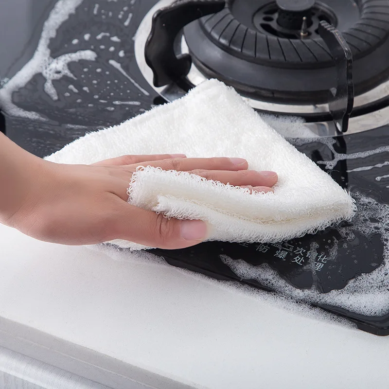 Бытовые бамбуковые волокна для посуды двухслойные утолщение мыть блюда кусок