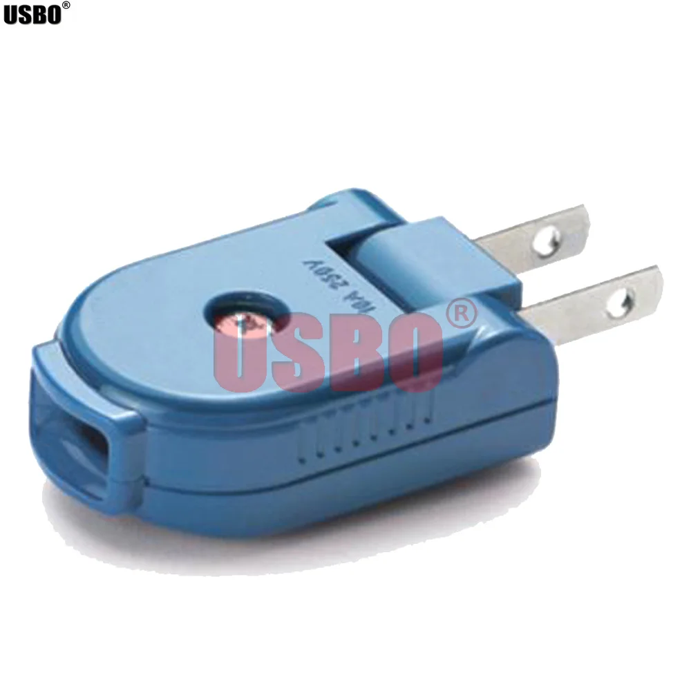 Синий Американский 2 контактный разъем 10 А 250 В с вращением на 90 градусов|us socket|adaptor