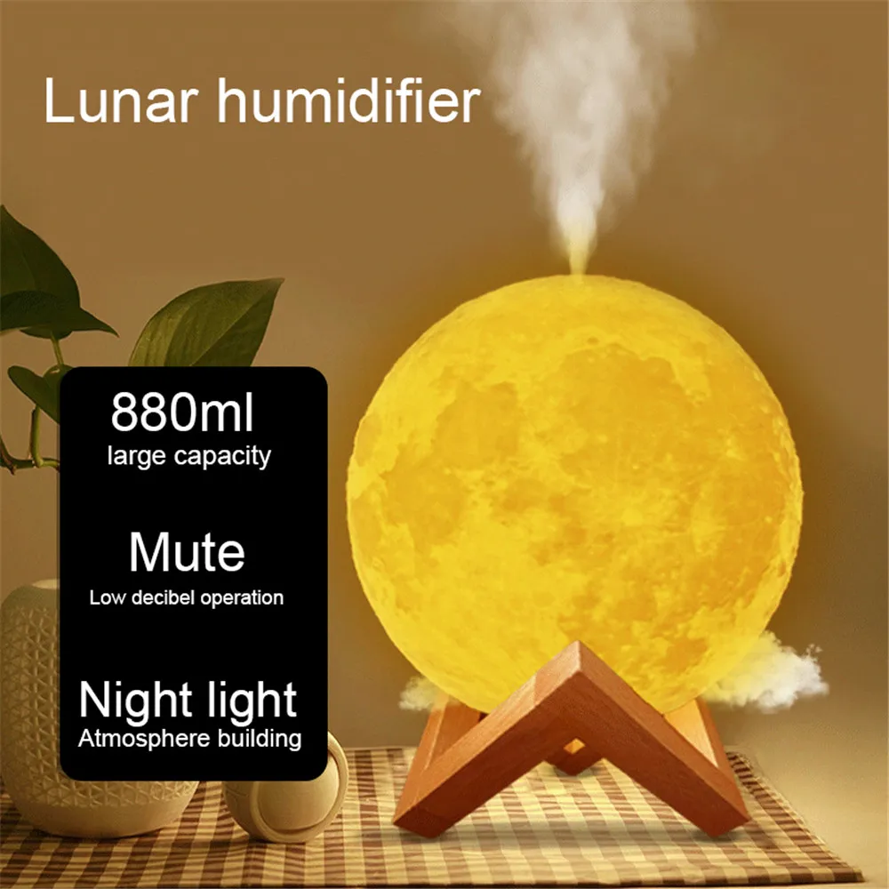 

880ml 3D Moon light Air HUmidifier Aroma Diffuser Ultrasonic Essential Oil USB Moon Lamp Night Light Cool Mist Purifier