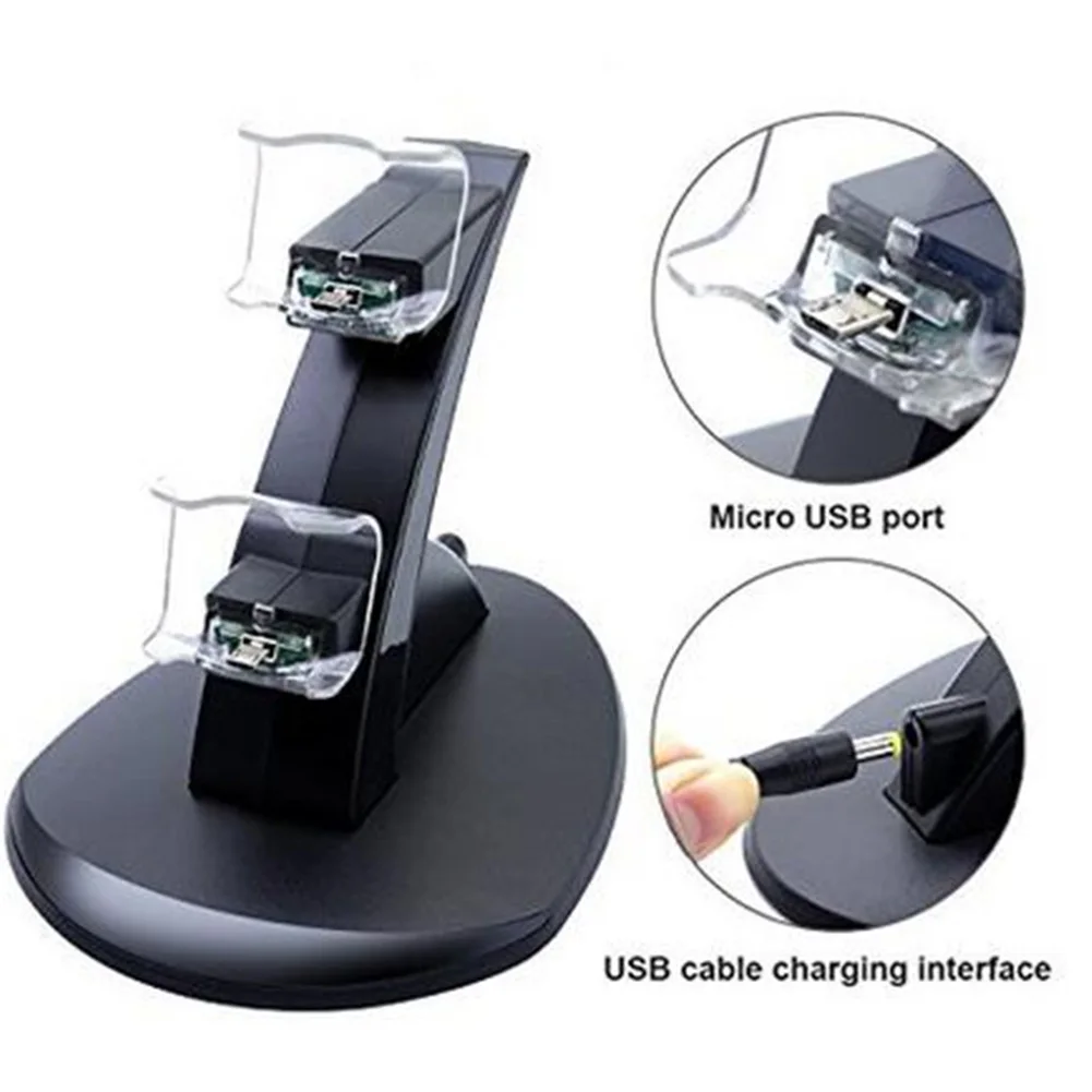 dual usb charger dock gamepad controller charging stand station for ps4 joystick electronic controller gamepad controle dock free global shipping