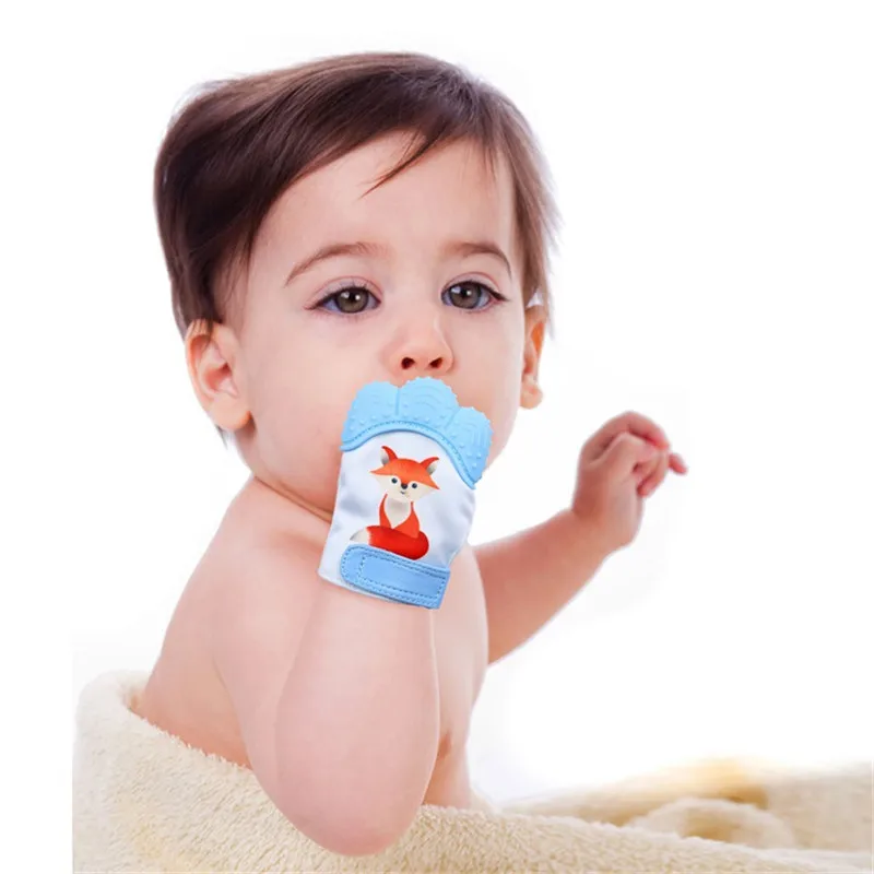 

1Pcs Silicone Teether Mitten Baby Teething Glove Fox Wrapper Baby Teether Gloves Soothing Baby's Itching Of Teeth Wholesale