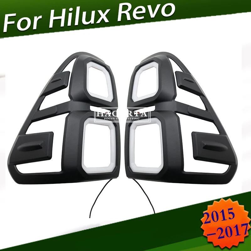 

ABS Matte Black Car Accessories Tail Lights Cover For Toyota Hilux SR5 Revo Rocco 2016 2017 2018 2019