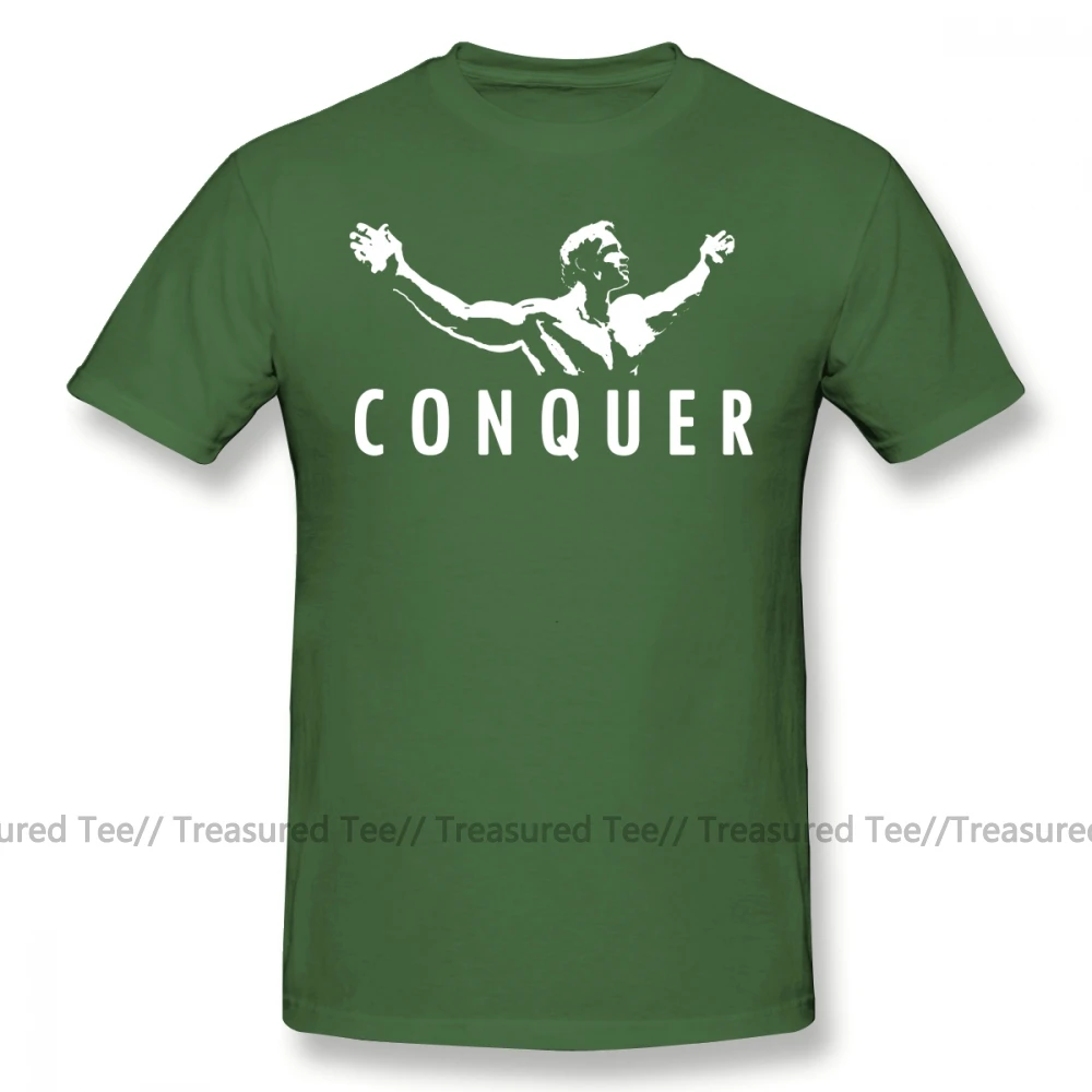 Футболка Arnold Schwarzenegger, футболка Arnold Schwarzenegger Conquer, 100 хлопок, свободная футболка, Классическая футболка - Цвет: Army Green