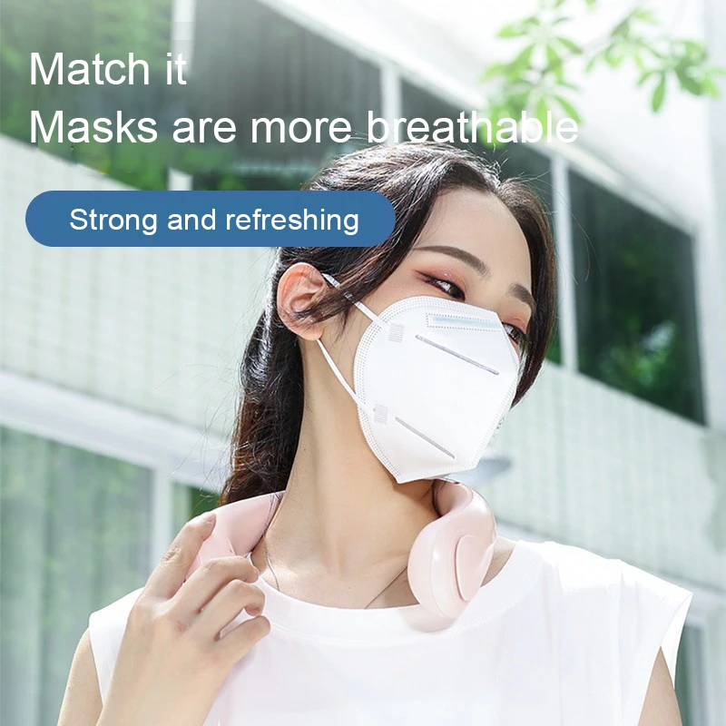 

USB Charging Portable Outdoor No Leaf Lazy Hanging Neck Mini Folding Fan USB Rechargeable Fan Mute Sports Fans for Home Outdoor