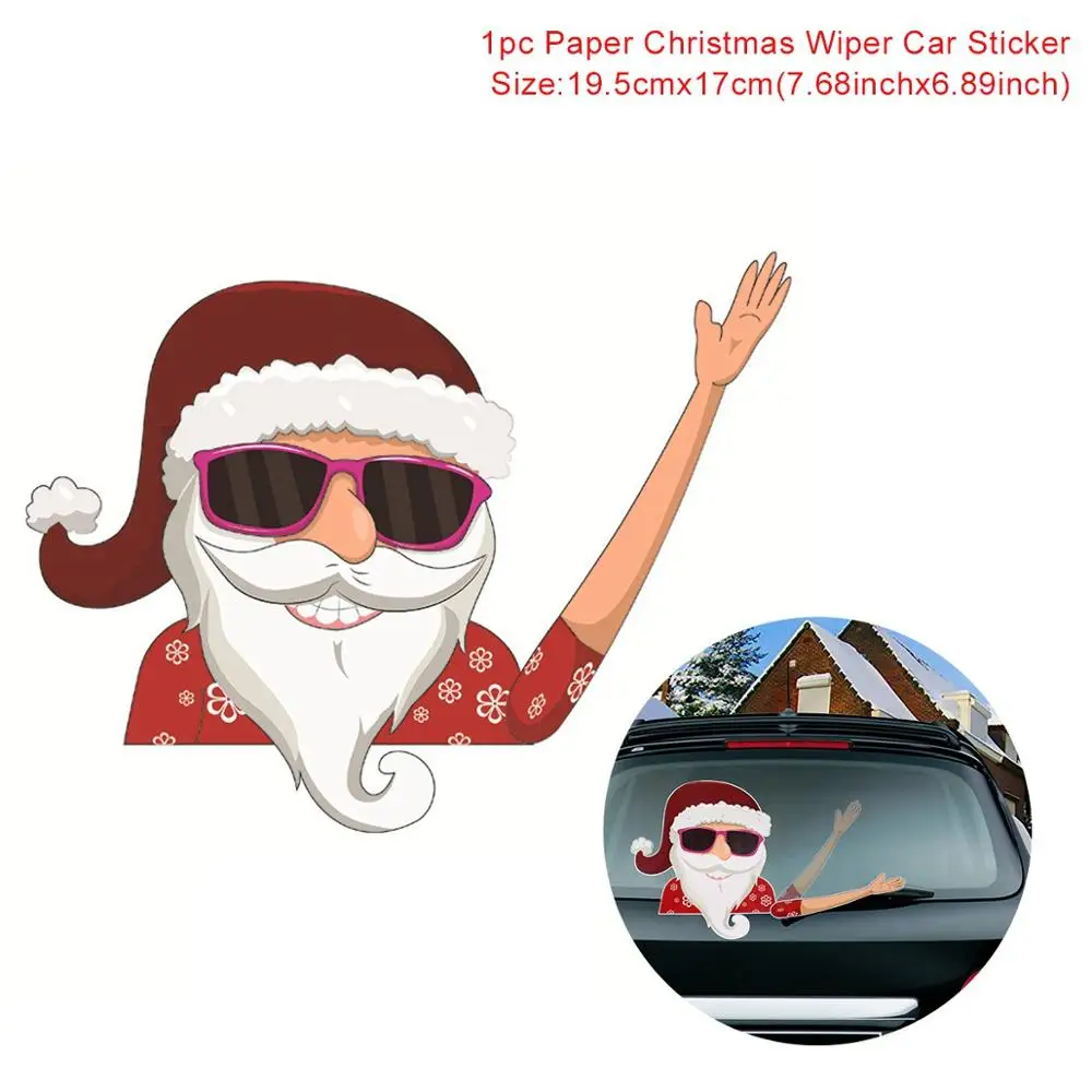 Car sticker 5 QIFU, Санта-Клаус, снеговик, наклейка на автомобиль, рождественские украшения для дома,, рождественские украшения, Navidad, подарки, счастливый год - Цвет: Car sticker 5