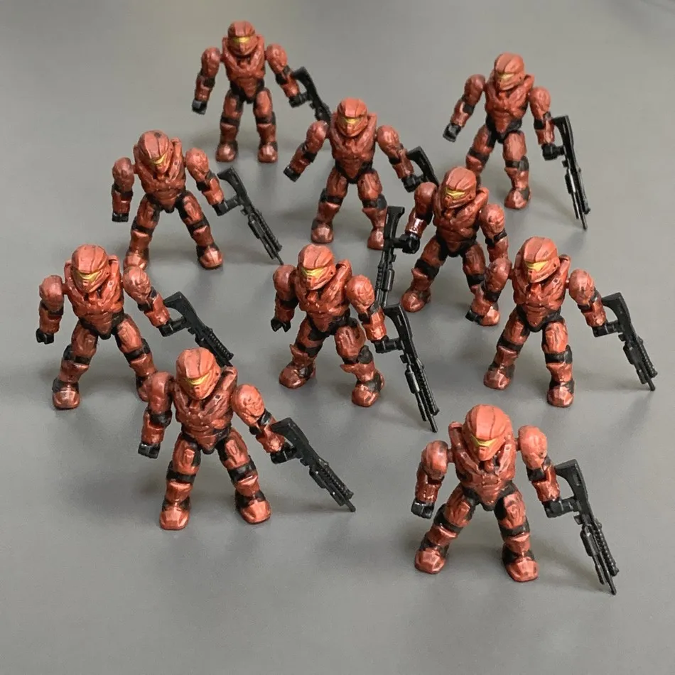 5/10 шт. Halo Mega Bloks темно-красная пустыня желтое золото UNSC спартанская безопасность