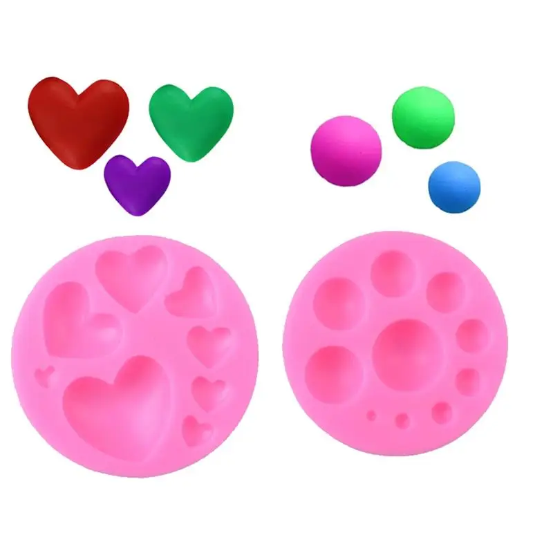 

1 Pcs Silicone Fondant Mold DIY Reusable Heart Pearl Shaped Dessert Candy Jelly Decorating Mold Chocolate Cake Baking Mould