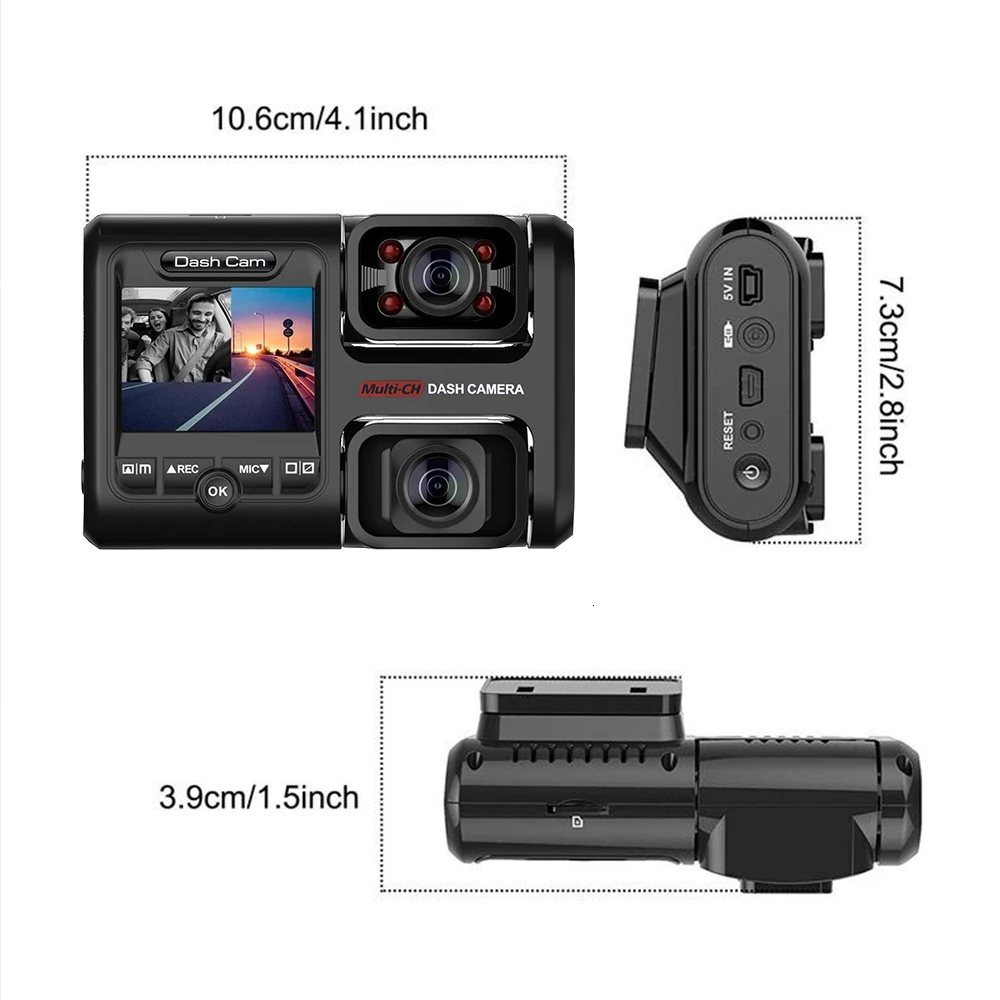 2 Inch Dash Camera Car DVR Dual Lens Infrared Night Vision WiFi G-Sensor HD 1080P Front And Rear Built-in | Автомобили и
