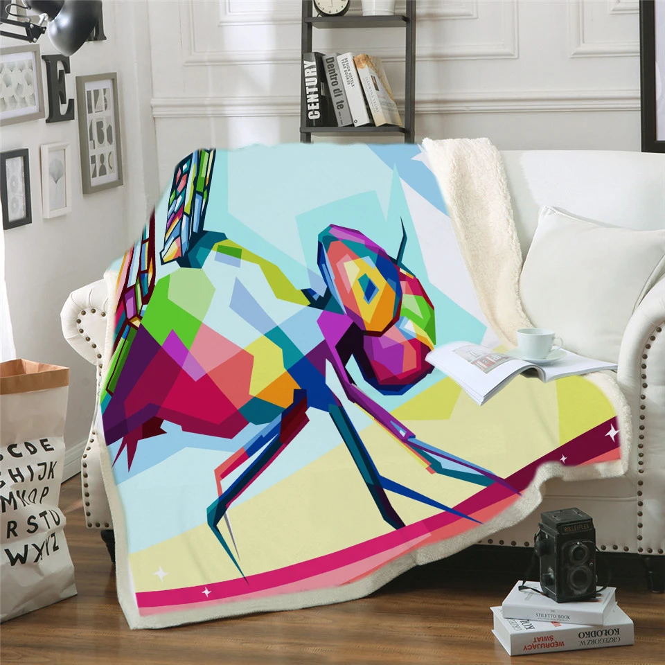 Муравей шерпа пледы одеяло 3D печатных животных покрывало фотография Черно белое