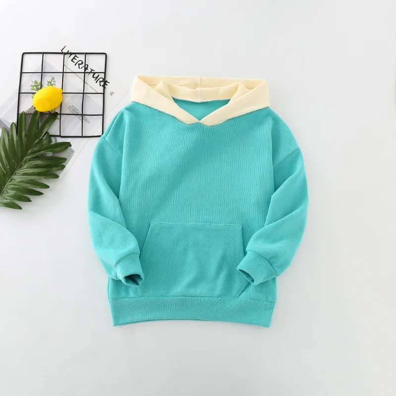 

3 4 5 6 7 Y Girls Hoodies Casual Hood Stitching Sweatshirts for Boys Toddler Kids Clothing Spring Autumn High Quality Pullover