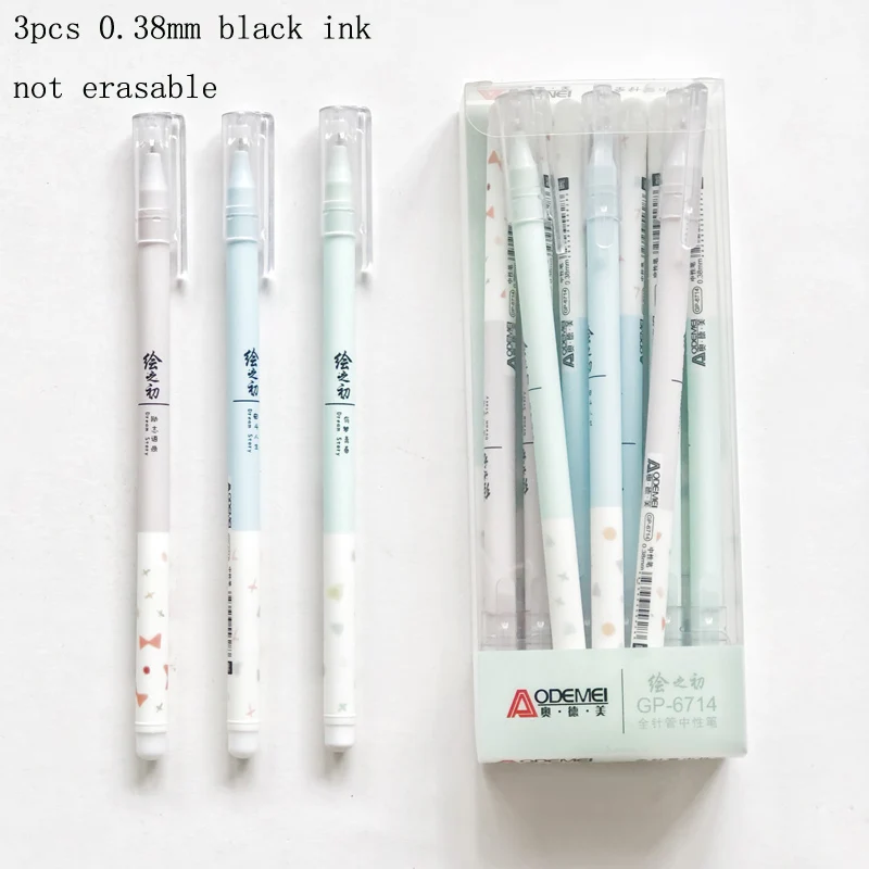 

3X 0.38mm Black ink Dots Bow Gel Pen Writing Signing Pen Stationery School Office Supply