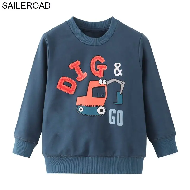 9030 same picture SAILEROAD Динозавр Печати Дети Футболки 7 Лет Дети Кофты для Мальчиков Одежда Школьная Одежда Мода - Цвет: 9030 same picture