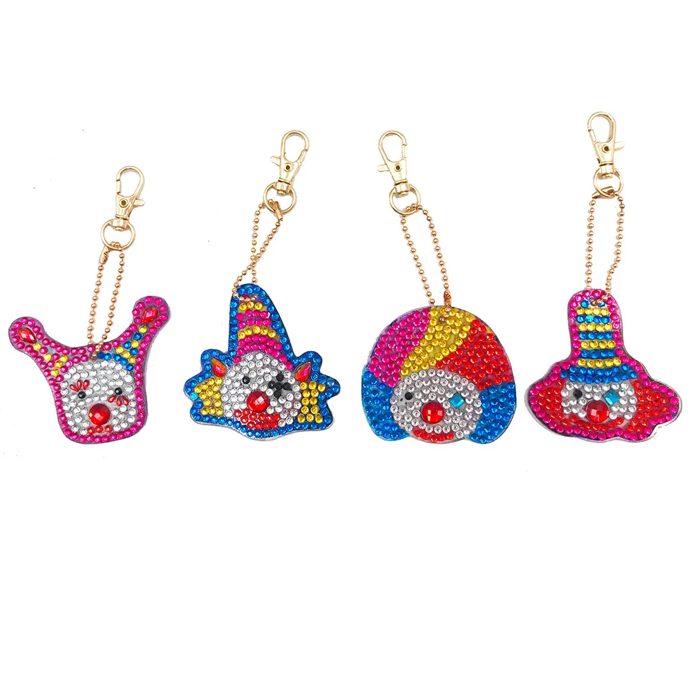 

5D Keychain Funny Clown DIY Diamond Painting Diamond Bag Pendant Jewelry Mosaic Home Decoration Pattern Christmas Gift