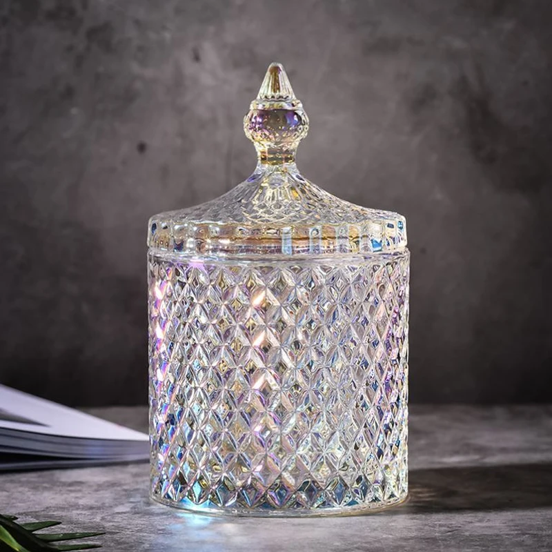 

Europe Glass Jars with Cover Kitchen Food Storage Bottles Candy Jar Sugar Storage Tank Tea Box Storage Container