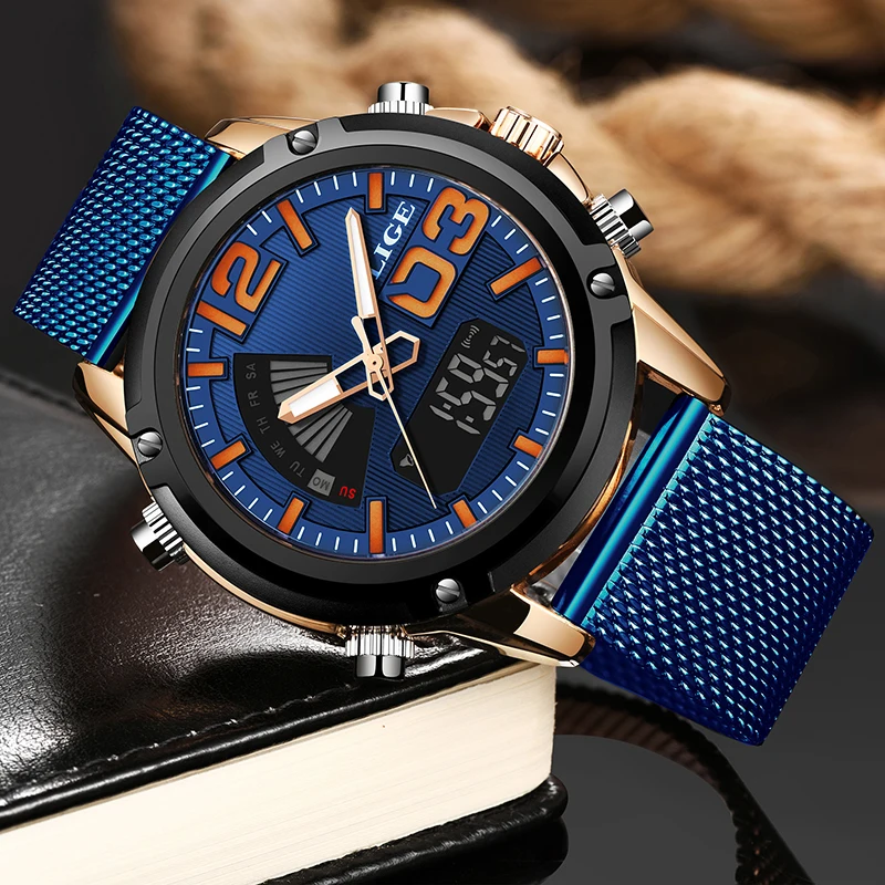 Новые мужские армейские военные наручные часы LIGE люксовый бренд Мужские модные