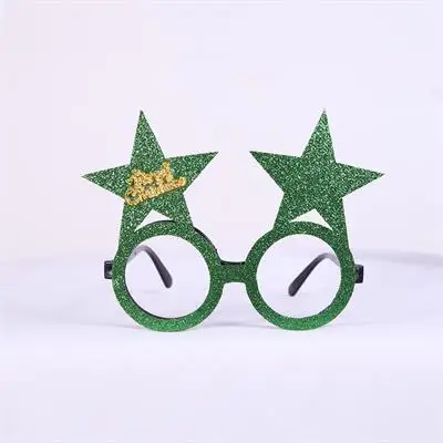 green star Рождественские украшения для взрослых и детей, праздничные игрушки Санта снеговик, рога, очки, праздничное украшение - Цвет: green star