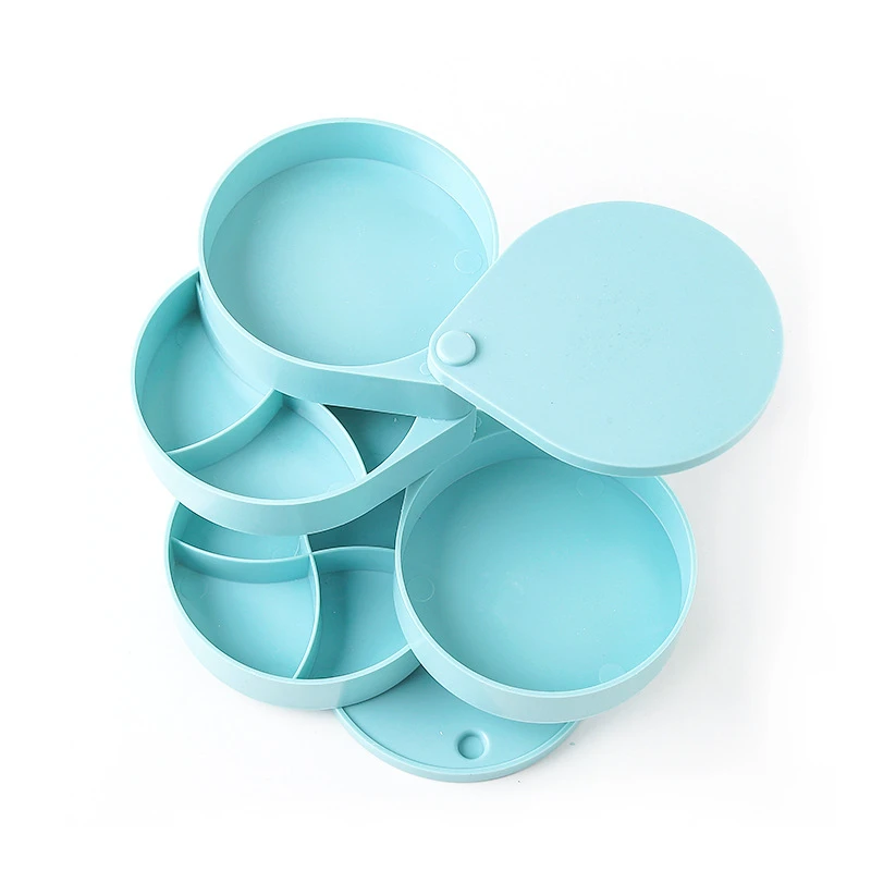 

4 Layer Rotating Jewelry Storage Box Dust-proof Cosmetic Earrings Ring Organizer Container Women Jewelry Display Accessory U3